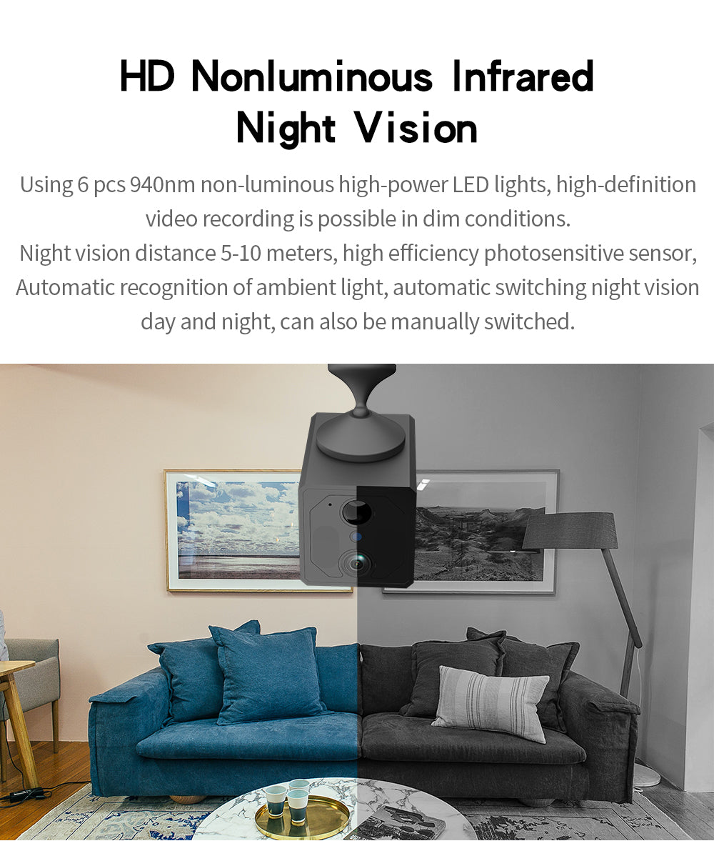 Mini Discreet 2-Way Audio Low Power PIR Wifi Security Camera