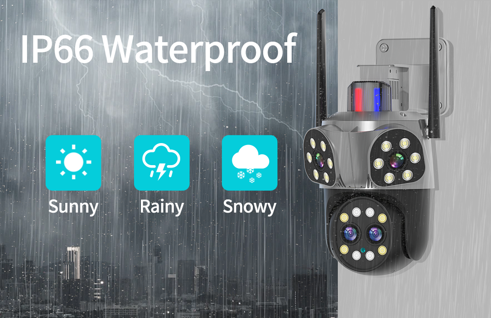 WIFI Camera Outdoor 4K 8MP 10x Digital Zoom IR Night Vision PTZ Cam Auto Tracking