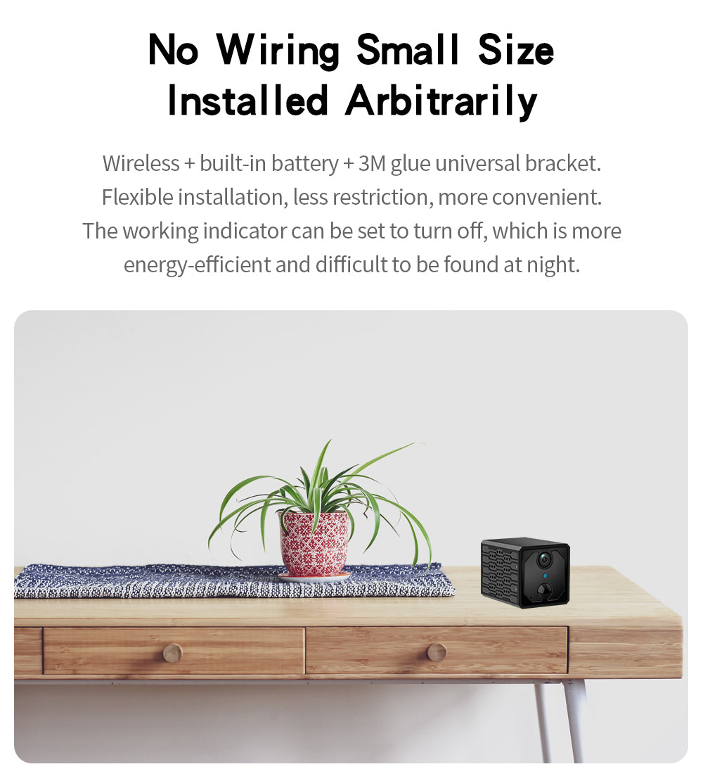 Mini Discreet 2-Way Audio Low Power PIR Wifi Security Camera