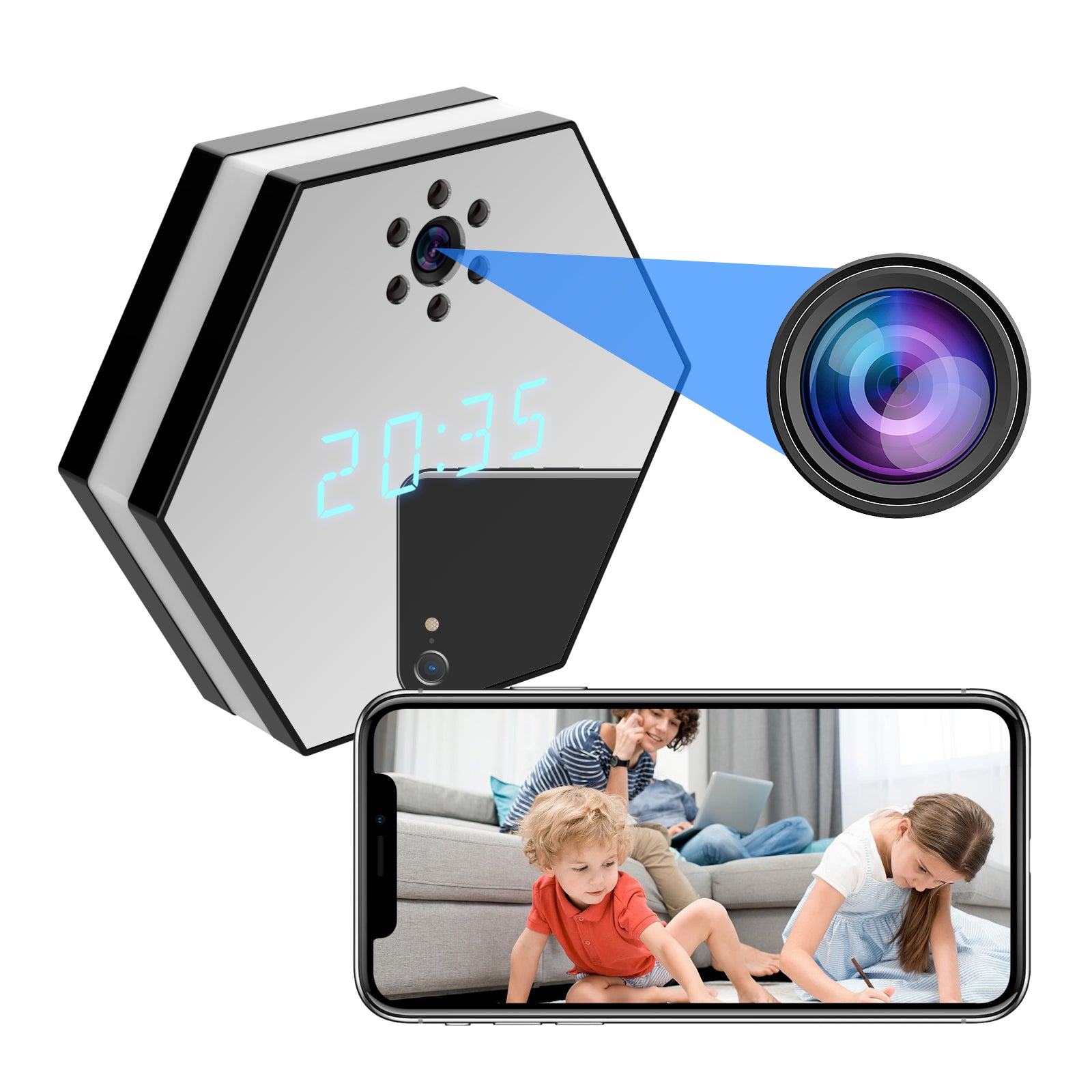 Mini WiFi 7 Colors Night Lights IP Home Surveillance 1080P FHD Cameras