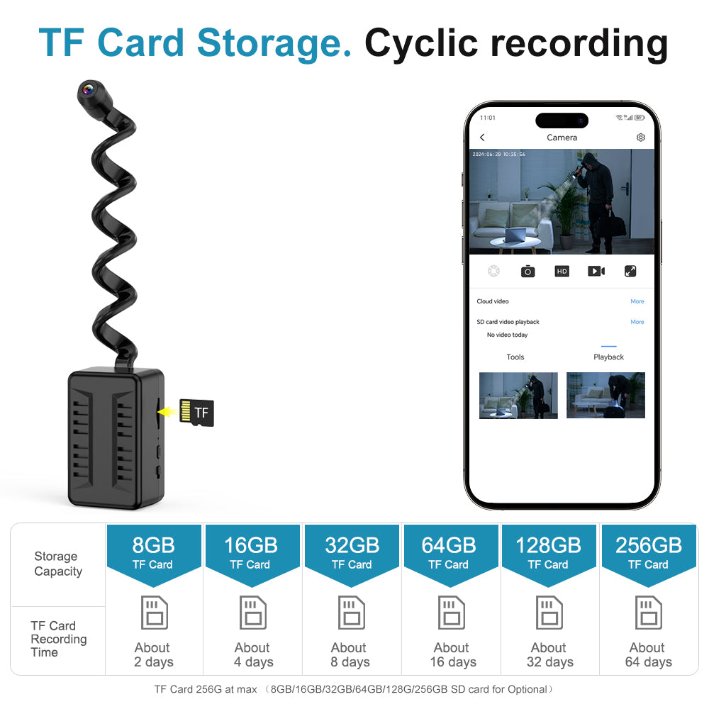 Mini Secret WiFi Security Camera Battery Built-in IP Surveillance Cam