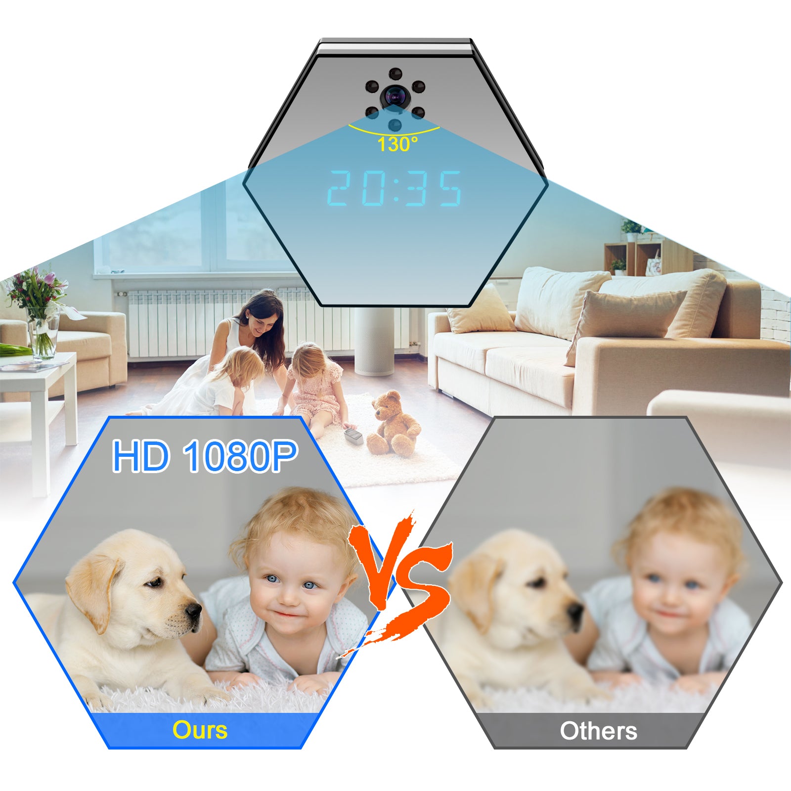 Mini WiFi 7 Colors Night Lights IP Home Surveillance 1080P FHD Cameras