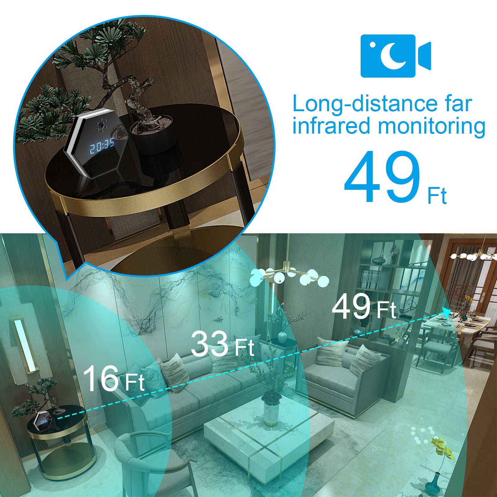 Mini WiFi 7 Colors Night Lights IP Home Surveillance 1080P FHD Cameras