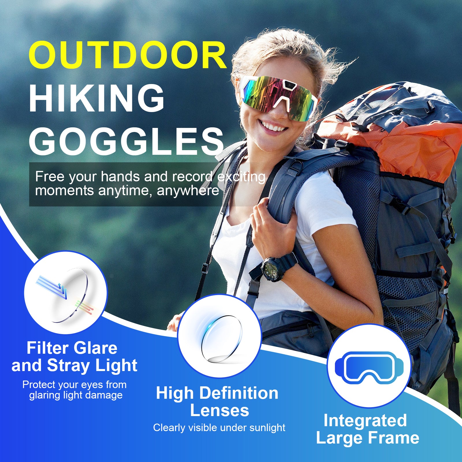 FHD  5MP Video Outdoor Battery  Sunglasses Camera