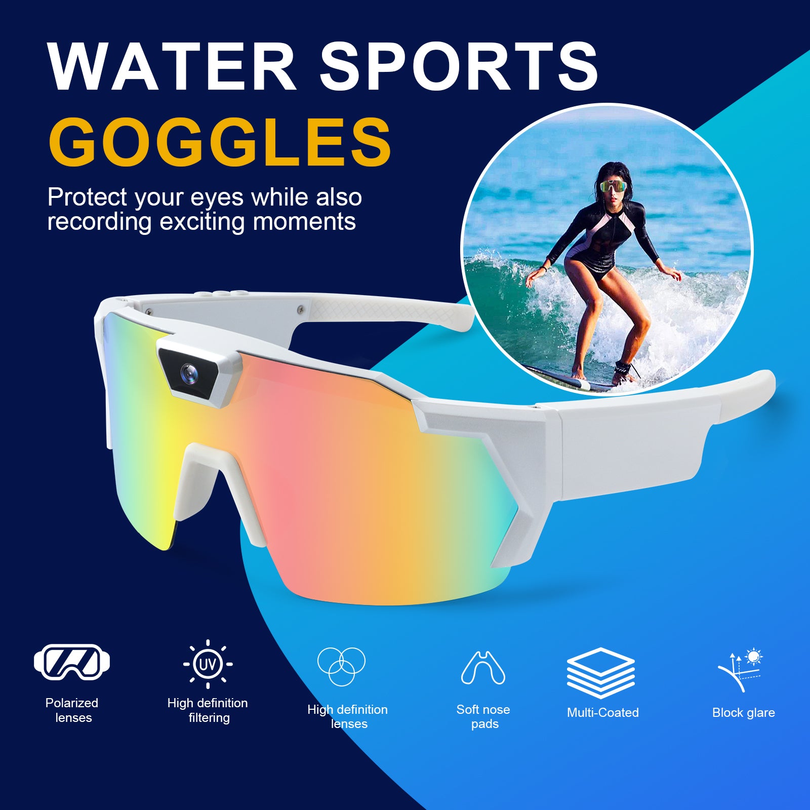 FHD  5MP Video Outdoor Battery  Sunglasses Camera