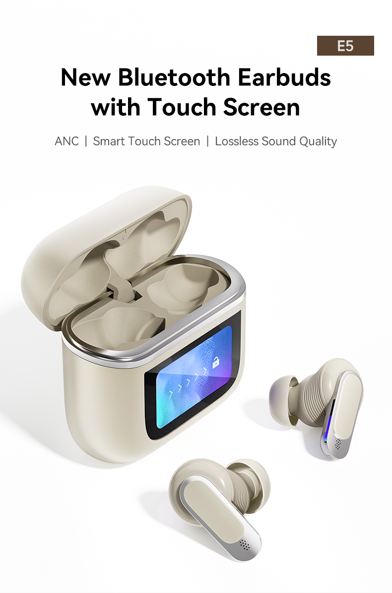 LED Touch Screen TWS ANC Waterproof Earbuds Bluetooth Earphone