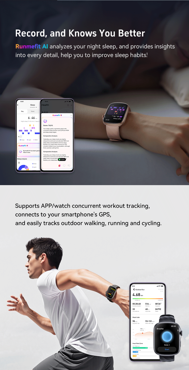 Rumefit GTS10 AMOLED AI Powered Smart Watch