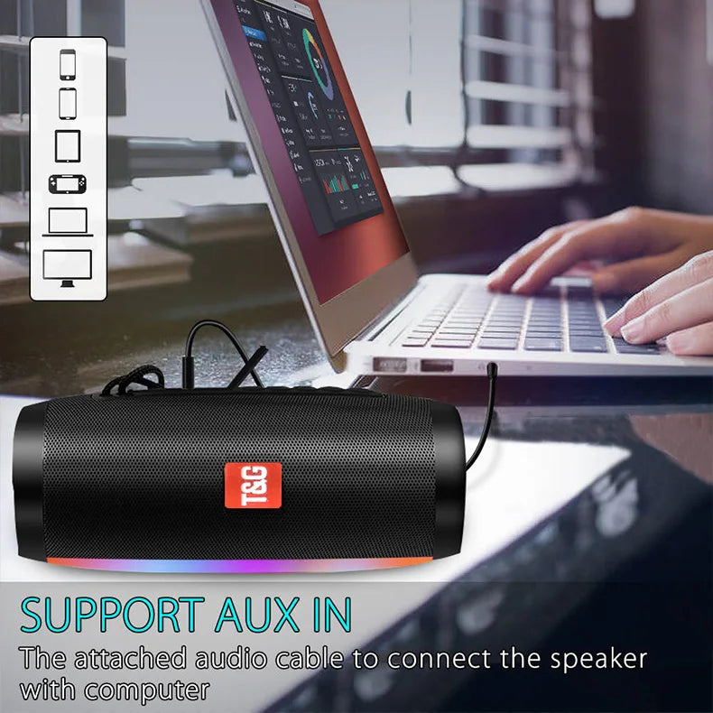 Wireless Speaker Bluetooth Speaker Microlab Portable Speaker Powerful High Outdoor Bass TF FM Radio with LED Light