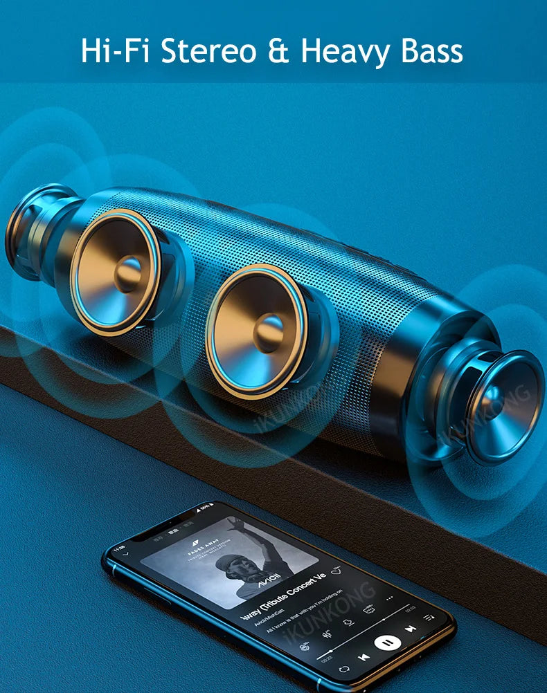 Wireless Speaker Bluetooth Speaker Microlab Portable Speaker Powerful High Outdoor Bass TF FM Radio with LED Light