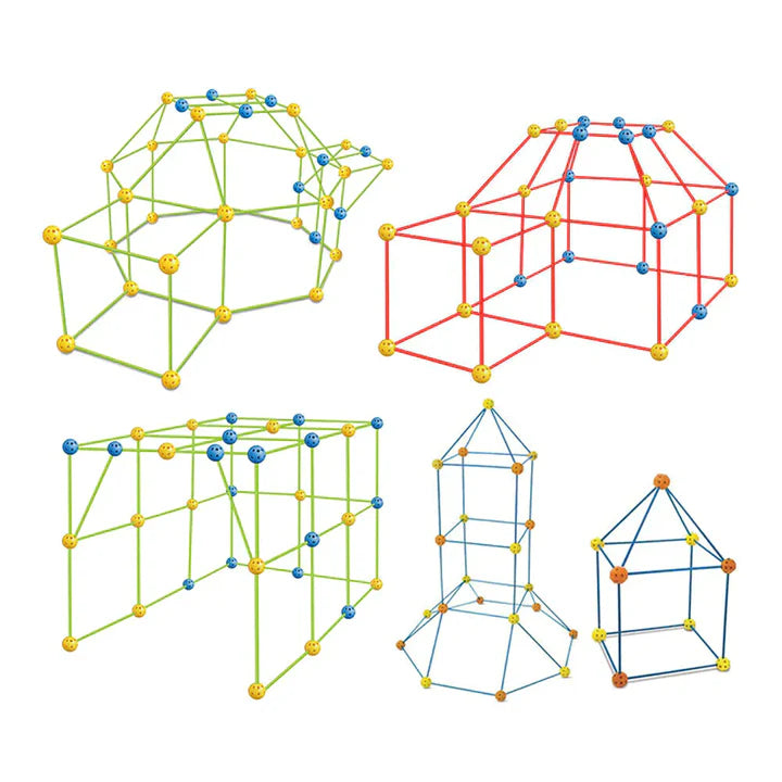 Kids DIY Fort Building Kit -Kid Den Play House, Secret Base 72Pcs or 144Pcs