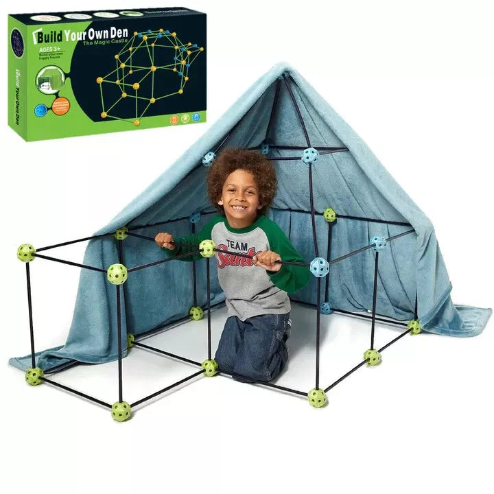 Kids DIY Fort Building Kit -Kid Den Play House, Secret Base 72Pcs or 144Pcs