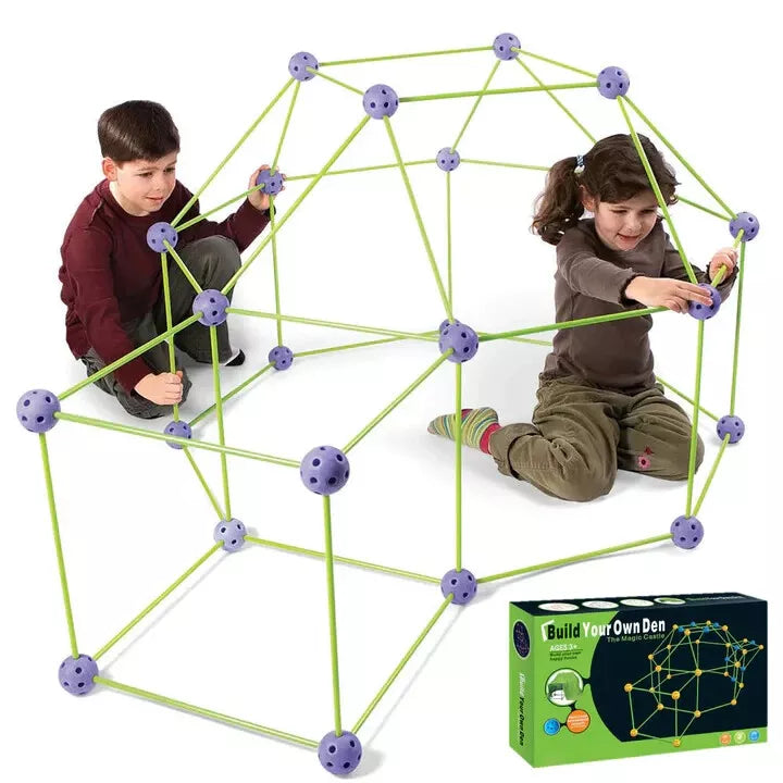 Kids DIY Fort Building Kit -Kid Den Play House, Secret Base 72Pcs or 144Pcs